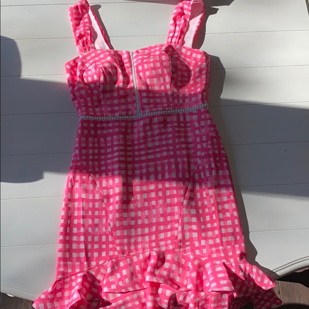 Lilly Pulitzer Pink Gingham Dress Size 4 NWT